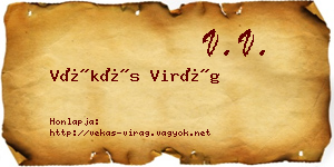 Vékás Virág névjegykártya